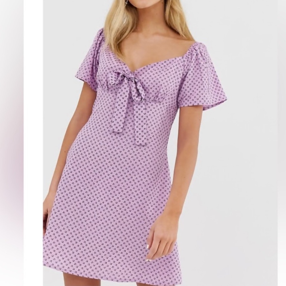 Pinkish purple patterned dress